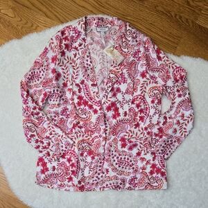 Johnny Was 100% Linen Floral Blazer, Womens Medium, New With Tags
